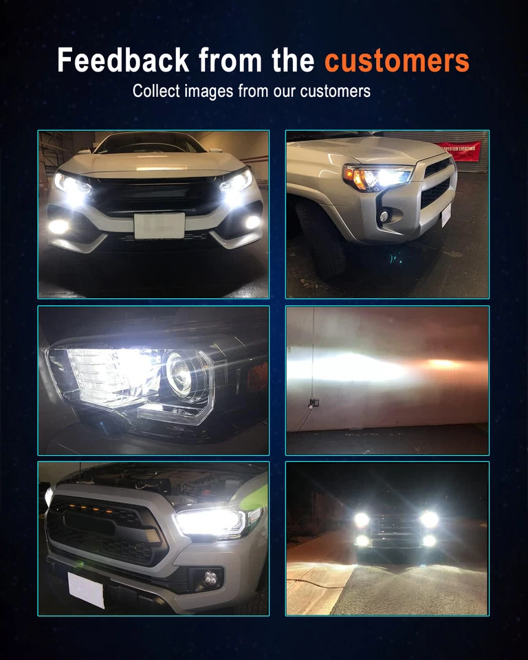 4PCS H11 Combo LED Headlight High Low Beam Bulbs Kit For Alfa Romeo 4C 2016 - Imagem 4 de 4