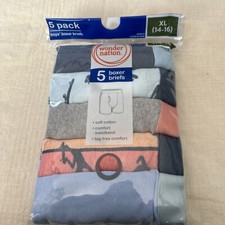 Boys WonderNation Boxer Briefs Size 14-16 5 Pair New
