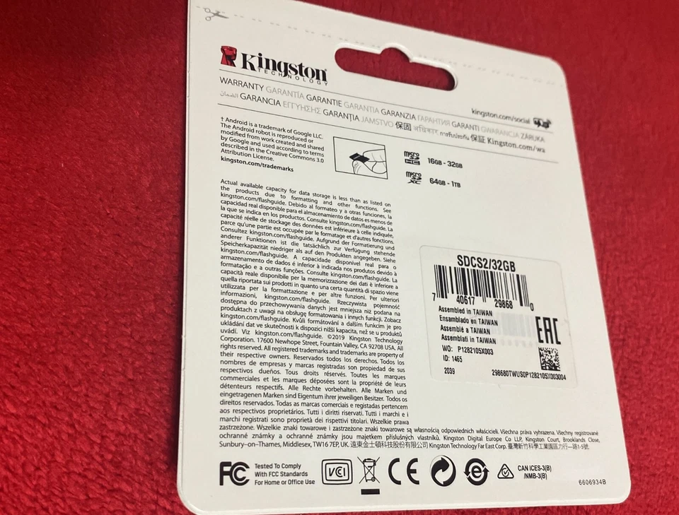  micro SD Kingston ,32 GB 100MB/s Speed Class 1 MicroSDHC Memory Card - Image 3 of 3