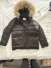 Sandro Fur Trimmed Down Button Down Puffer Ladies Jacket Black
