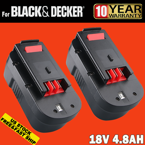 2-Pack 6.5Ah 18V Lithium Battery & Charger Combo – Replacement For Black+Decker HPB18, HPB18-OPE, 244760-00, 18V Ni-Cad/Ni-Mh