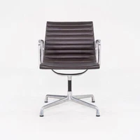 2012 Herman Miller Eames Aluminum Group Side Desk Chair Brown Leather 4x Avail