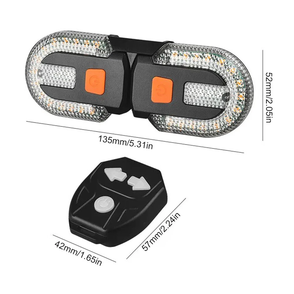 Bike Remote Controlled Bicycle Turn Signal Warning Light Rechargeable Waterproof