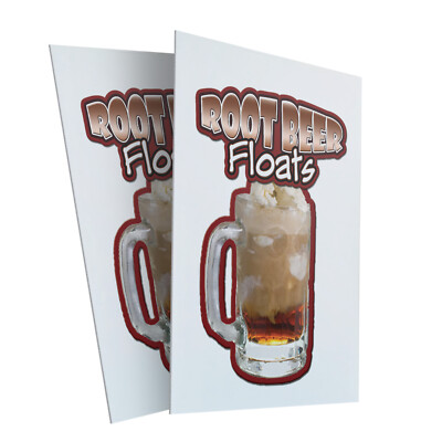 Root Beer Float 24'' x 36'' 2 Pack Of Store Sign Plastic Or Decal