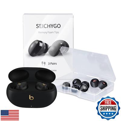 SEICHYGO Memory Foam Ear Tips with Dust Mesh for Beats Studio Buds Plus + Stu
