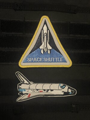 2 Pack NASA Apollo Space Shuttle Challenger Program Patch Hook Loop