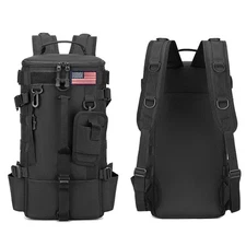 Fishing Tackle Bag With USA Flag Backpack with Rod Holder Waterproof Durable