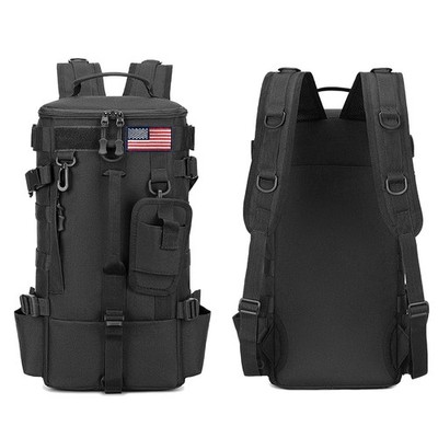 Fishing Tackle Bag With USA Flag Backpack with Rod Holder Waterproof Durable