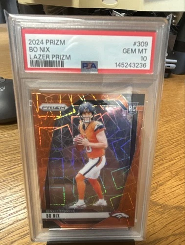 2024 Prizm Bo Nix Lazer #309 (RC) Broncos PSA 10