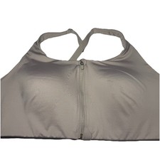 Avia Sport Bra Front Zip Xxxl Lined Wireless Mocca Gray