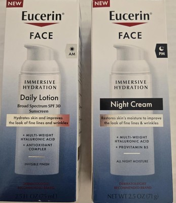 Eucerin Face Immersive Hydration AM Lotion SPF 30 2.5 Oz 2pcs NEW 