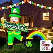  8FT St Patricks Day Inflatables A-8FT St Patrick Leprechaun and Gold Pot