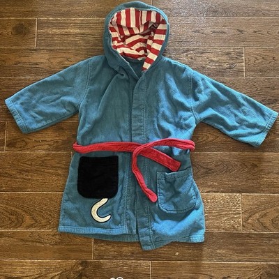 Hooded Robe Kids Beach Swim Cover-up  Pirate Blue Red Striped Bathrobe Saint Eve