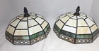 Lot of 2 Vintage Spectrum Mission Arts Stained Glass Lamp Shade Tiffany Style