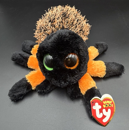 2017 Hairy Orange/ Black Spider Halloween 6" TY Beanie Boos