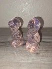 Vintage Fenton Rose Pink Glass Praying Children Boy's Figurines 3.5" Tall