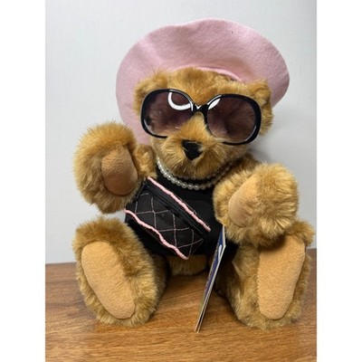 Vintage Vermont Teddy Bear Fashionista Bear Pink Hat Sunglasses Purse Outfit