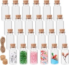 24 Pack 10ml Mini Glass Spell Jars with Cork Stoppers  Twine for DIY Decor