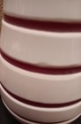 Eastern Murano Glass 10" Tall Candy Cane Red White Stripe Curved Vase — photo 2
