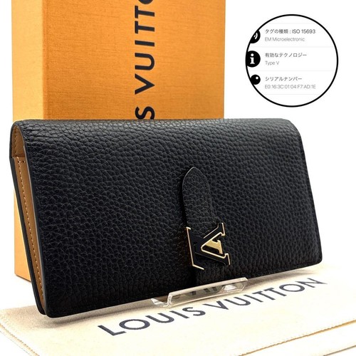 Unused Level ◆ Louis Vuitton Vertical Wallet Trianon Noir