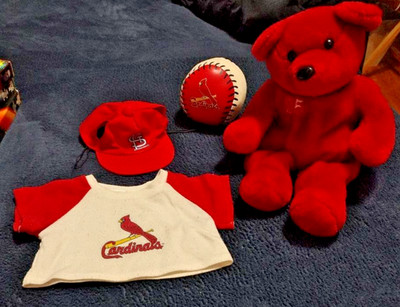 St. Louis CARDINAL BASEBALL Memorabilia (4)McGwire 25 Bear, Bear shirt&cap, Ball