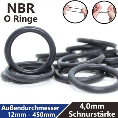 O-Ring AD 12mm-450mm Schnurstärke 4,0mm NBR 70 Dichtring Dichtungsring Gummiring