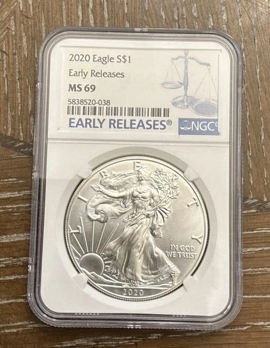 US Mint 2020 American Eagle 1 oz Silver NGC MS 69 Early Releases Coin