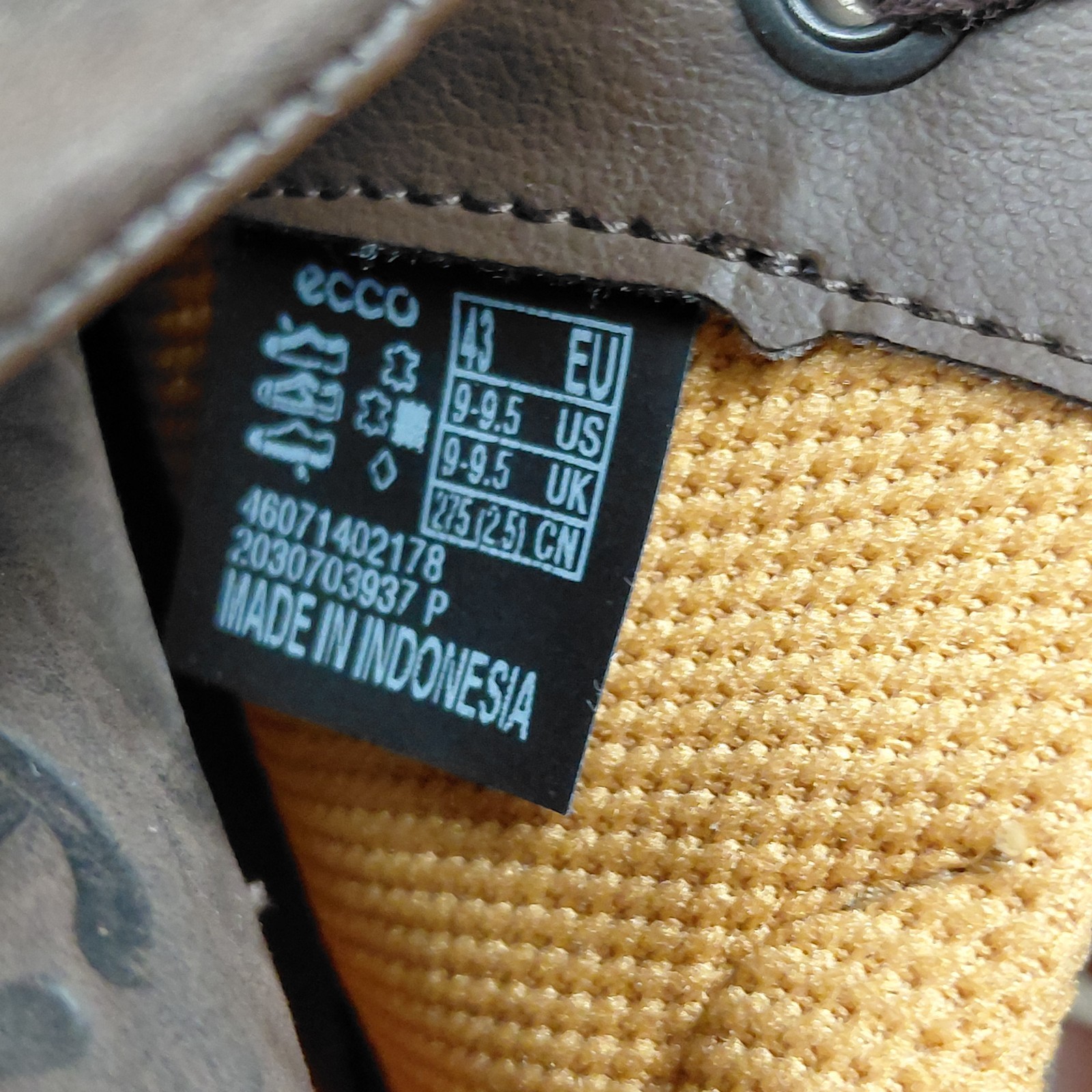 ECCO Seawalker Shoes Mens 43 EU 9-9.5 US Brown Leather Casual Walking Comfort