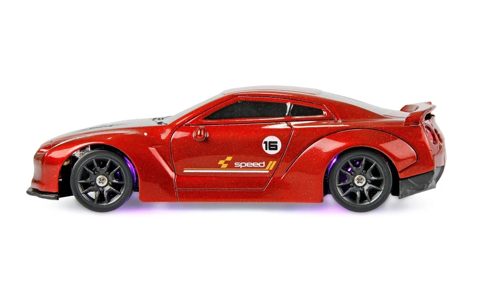 DRIFT SPORT MUSCLE CAR MIT GYRO 4WD 1:43 RTR 15 k/mh AMEWI 21138 UNTERBODEN LEDs - Bild 3 von 4