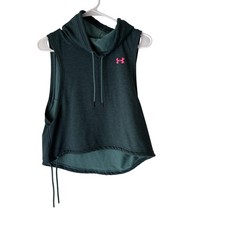 Under Armour Sleeveless Hoodie Womens Small Cowl Neck Performance Drawstring Gym