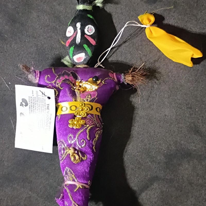 Purple Embroidered Voodoo Doll Metaphysical Spiritual Ritual with Instructions