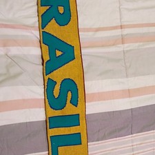 Brazil Qatar 2022 Soccer Scarf Yellow Blue Red White Fan Supporter Accessory