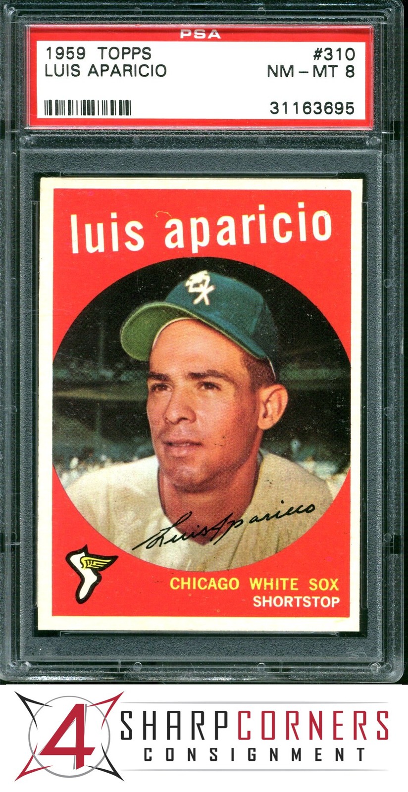 1959 TOPPS #310 LUIS APARICIO WHITE SOX HOF PSA 8
