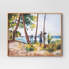 Village Waterfront Canvas Wall Art