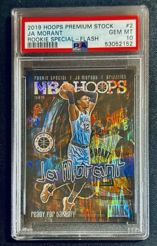 2019 JA MORANT PANINI HOOPS PREMIUM STOCK ROOKIE SPECIAL FLASH #2 PSA 10 GEM MT