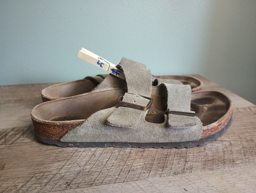 Birkenstock Arizona Suede Sandals 38 Women's US 7-7.5 Tan Buckle Fall Classic - Picture 3 of 18