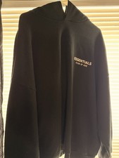 Essentials Black 2-Pc Fleece Cotton Hoodie  Shorts Set Men's XL Logo