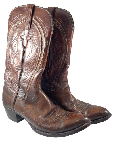 Vintage Lucchese Mens 11B Cowboy Boots San Antonio 2487 3L817