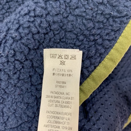 Patagonia Jacket Boys Youth XL Extra Large Navy Green Retro Pile Fleece Sherpa - Picture 11 of 13