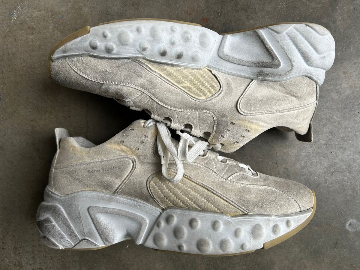 Acne Studios Rockaway Tumbled Suede Distressed Sneakers Acne Studios Rockaway Tumbled Suede Distressed Sneakers