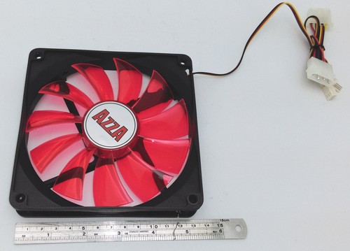 Paquete de 2: NUEVO AZZA 130mm Rojo LED 3/4pin Molex Gaming PC Estuche Ventilador de Enfriamiento con Tornillos - Imagen 9 de 12