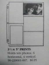 3½" x 5" Archival Photo Pages For 3 Ring Binder ~