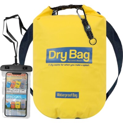 Wasserdichte Trockentasche mit wasserdichter IPX8 Handyhülle - 15L GELB