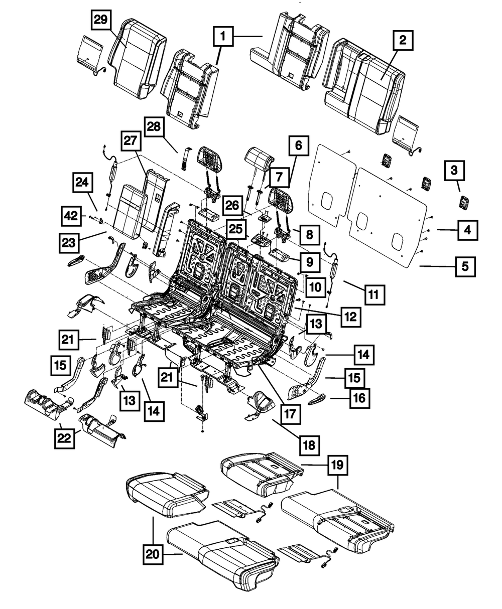 Genuine Mopar Rear Seat Cushion Cover Left 5LK75BD3AA