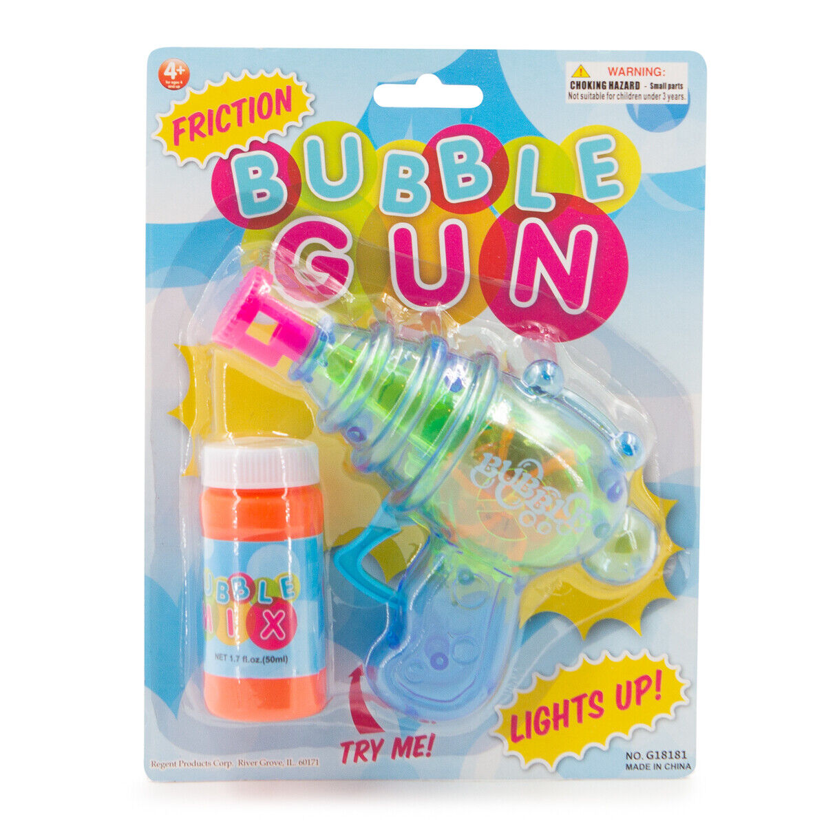 Friction Light-Up Bubble Gun – Shoots Continuous Bubbles!