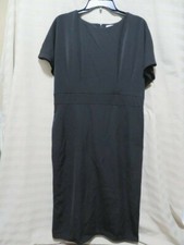 Jasambac Women's Bodycon Pencil Dress with Pockets&Belt - Black - Size XL