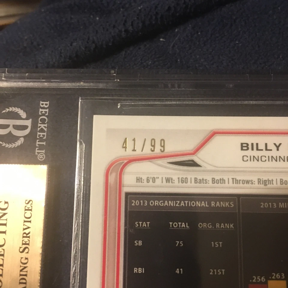 Billy Hamilton 2014 Bowman Chrome 27 дебютант пузырьки переливающаяся 41/99 (BGS 9.5) - Изображение 3 из 4