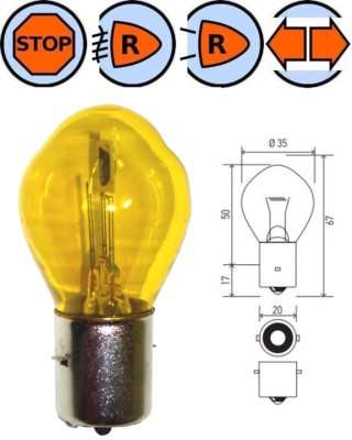 12V 45/40W BA20D Bosch Gelb Glühbirne - Vintage Scheinwerferlampe Für Oldtimer