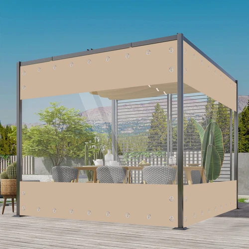 Outdoor Klar PVC Plane Vorhang Wasserdicht Schwerlast Terrasse Regenfest Vorhang USA - Bild 18 von 25