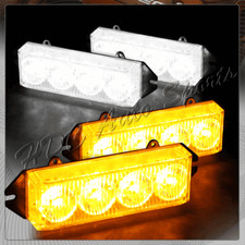 16 Led White Amber Emergency Hazard Warning Grille Flash Strobe Light Lamp Kit 16 Led White Amber Emergency Hazard Warning Grille Flash Strobe Light Lamp Kit